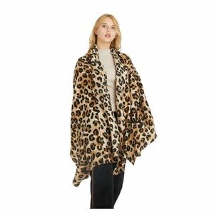 Women Cashmere Leopard Print Winter Scarf Pashmina Blanket Oversized Warm Wrap